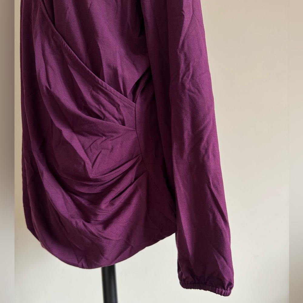 BETABRAND Eggplant Purple Crossover Top Long Sleeve Blouse NEW WITH TAGS 2X - Picture 3 of 6